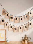 Ramadan Wooden Hanging Decorations Set with Letters for Home Decor by Axyaa