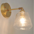 Axyaa Brass Finish Glass Wall Sconce Light with Pull Chain Switch