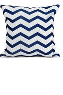 Axyaa Navy Blue Linen Throw Pillow Cover 45x45 Square Sofa Cushion Case