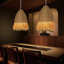 Axyaa Woven Grass Pendant Light for Retro Restaurant, Living Room & Loft