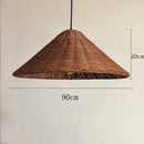 Axyaa Beige Rattan Pendant Light - Handmade Straw Hat Chandelier