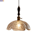 Axyaa Japanese Style LED Glass Pendant Lamp with Wood Handle