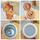 Axyaa Cartoon Vacuum Thermos Flask With Straw - Portable Double Drink Thermal Water Bottle