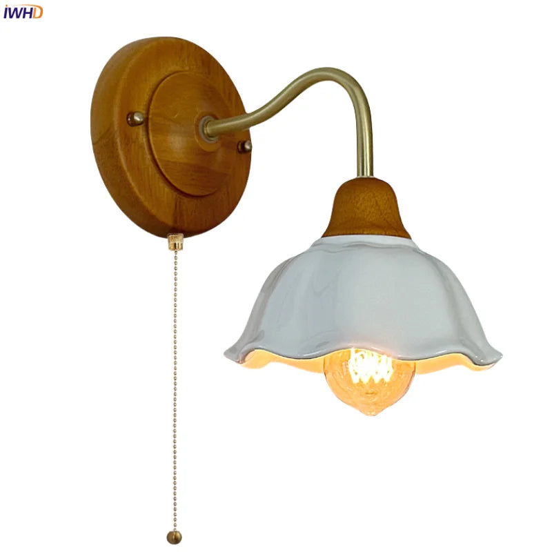 Axyaa Flower Ceramic LED Wall Light for Bedroom Living Room Bathroom Mirror.