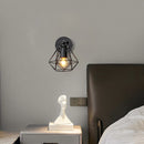 Axyaa Modern Metal Cage Wall Lights Bedroom Retro Industrial Lighting
