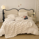 Axyaa Faux Rabbit Fur Blanket: Luxury Double Layer Plush Throw for Sofa Bed