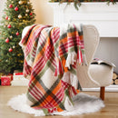 Axyaa Tartan Plaid Mohair Throw Blanket for Cozy Home Decor