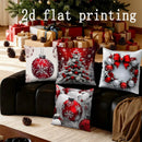 Axyaa Red & White Patterned Pillow Covers - Sofa, Bedroom, Car Cushion Cover