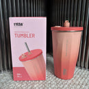 Axyaa Insulated Cold Cup with Diamond-Shaped Straw for Portable Ice Cream Water.