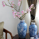 Axyaa Blue & White Chinese Ceramic Vase Decor - Classic Porcelain Design