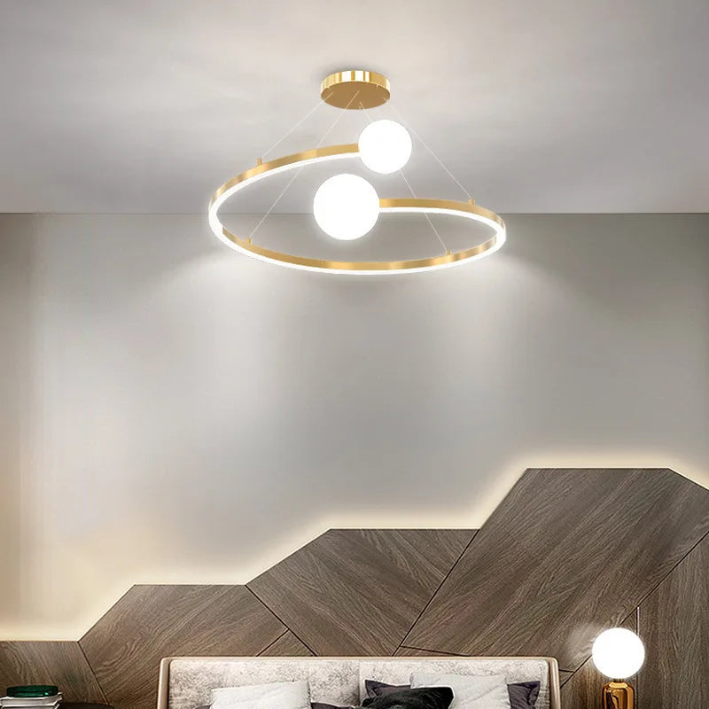 Axyaa Nordic Ring Chandelier Bubble Lamp LED Pendant Light for Living Room & Bedroom