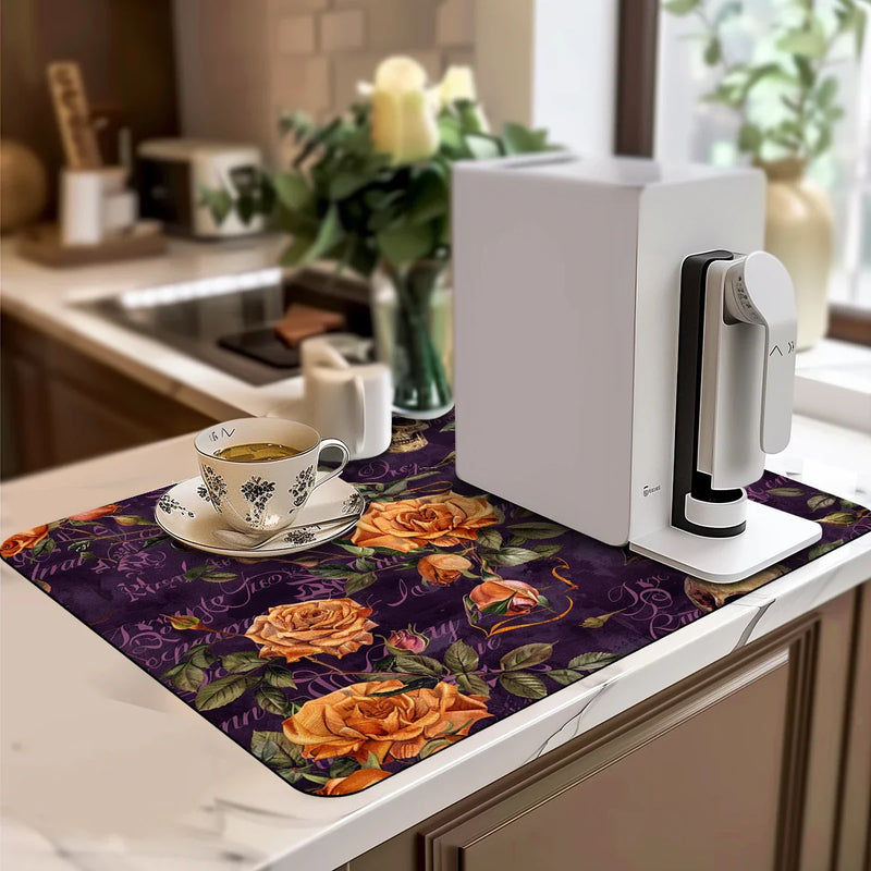Axyaa Halloween Skull Drying Mat for Kitchen Counter and Coffee Bar