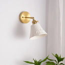 Axyaa Elk Ceramic Lampshade LED Wall Sconce, Nordic Modern Lighting for Bedroom, Bathroom