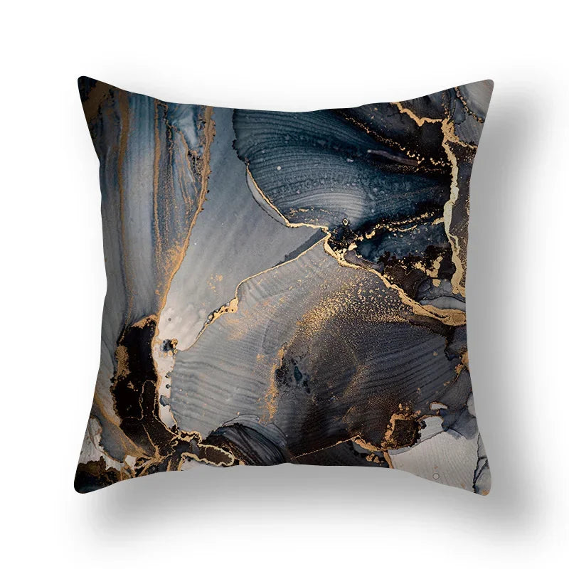 Axyaa Marble Pattern Cushion Cover Set for Home Decor