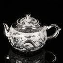 Axya Dragon Phoenix Metal Tea Set Tray 6 Teacup Teapot Teaware Utensils