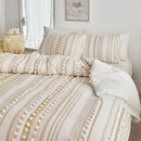 Bohemian Tassel Stripes Duvet Set by Axyaa - Queen Size Comforter Cover