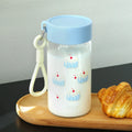 Axyaa Glass Water Bottle With Lid Scales, 430ml Portable Tumbler