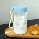 Axyaa Glass Water Bottle With Lid Scales, 430ml Portable Tumbler