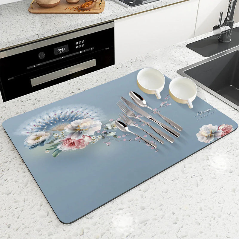 Flower Peony Drying Mat by Axyaa: Absorbent & Anti-Slip Table Mat for Cups & Decor