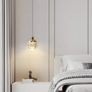 Axyaa Minimalist Luxury Black Gold LED Pendant Light for Bedroom & Living Room
