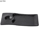 Axyaa Matte Ceramic Serving Plate Set for Molecular Cuisine and Sushi Dining