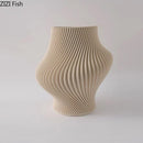 Axyaa Wrinkled Art Ceramic Vase for Flower Arrangements, Hydroponics, and Decor