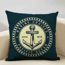 Axyaa Nautical Style Linen Pillow Cover 45x45cm for Living Room Sofa Décor