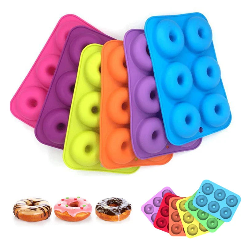 Axyaa Silicone Donut Mold: Non-Stick DIY Baking Pastry Tools for Cakes, Cookies & Chocolates