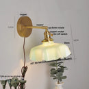 Axyaa Yellow Glass LED Wall Light Fixture Nordic Modern Bedside Lamp