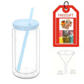 Axyaa Snow Globe Tumbler Cup with Straw - Reusable Double-Layer Water Cup