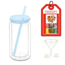 Axyaa Snow Globe Tumbler Cup with Straw - Reusable Double-Layer Water Cup