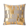 Axyaa Gold Embroidered Dutch Velvet Pillowcase - Geometric Abstract Design