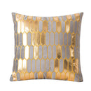 Axyaa Gold Embroidered Dutch Velvet Pillowcase - Geometric Abstract Design