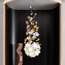Axyaa Crystal Flower Chandelier: Luxury Pendant Light for Home Decor