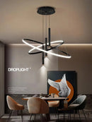 Axyaa Moderne Ronde Led Kroonluchters Voor Woonkamer Eetkamer Glans Hanglampen