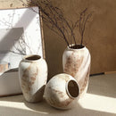 Axyaa Wabi-Sabi Ceramic Vase, Retro Earthenware Jar, High-End Flower Arrangement, Living Room Decor