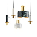 Axyaa Terrazzo Marble Chandelier LED Pendant Lamp for Bedroom & Living Room