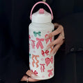 Axyaa Vacuum Insulated Water Bottle with Straw & Handle - Stainless Steel Thermos