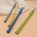 Axyaa Ice-sugar Gourd Glass Straws (8Pcs) - Bar Accessories for Drinks, Smoothies, Juice