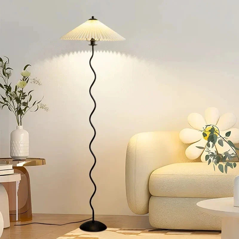 Nordic Modern Pleated Skirt Floor Lamp by Axyaa