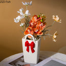 Axyaa Handbag Ceramic Vase Hydroponic Art Flower Desktop Decor Jar bouquets arrangements