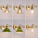 Axyaa Retro Rocker Glass Wall Lights Adjustable LED Wall Sconce Reading Lamps