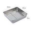 Axyaa Stainless Steel Square Food Tray Nonstick Bakeware for Kitchen Organization