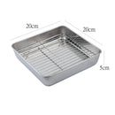 Axyaa Stainless Steel Square Food Tray Nonstick Bakeware for Kitchen Organization