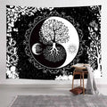 Axyaa Skull Planet Wolf Tapestry for Bedroom Aesthetics and Home Decor