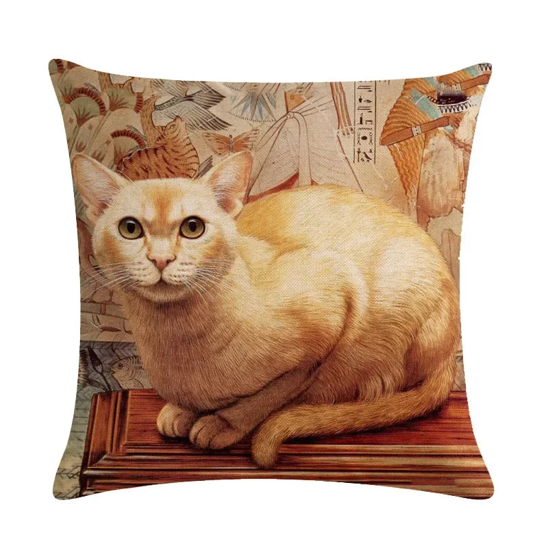 Axyaa Cat Series Linen Pillowcase 45x45cm