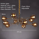 Axyaa Glass Bubble Chandelier: Vintage Industrial Lighting Design for Living, Bedroom, Kitchen Island