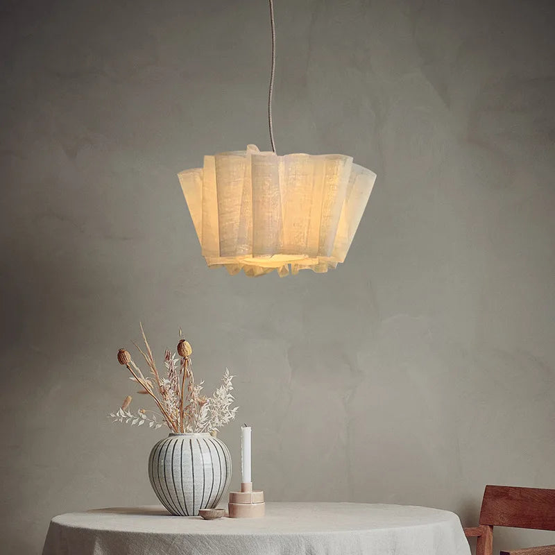 Axyaa Wabi Sabi Fabric LED Chandelier for Living Room, Hotel & Restaurant