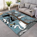 Axyaa Handsome Mage Cat Pattern Carpet Mat for Stylish Room Decor