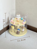 Axyaa Rotating Toy Display Rack: Acrylic Showcase for Popmart Collectibles